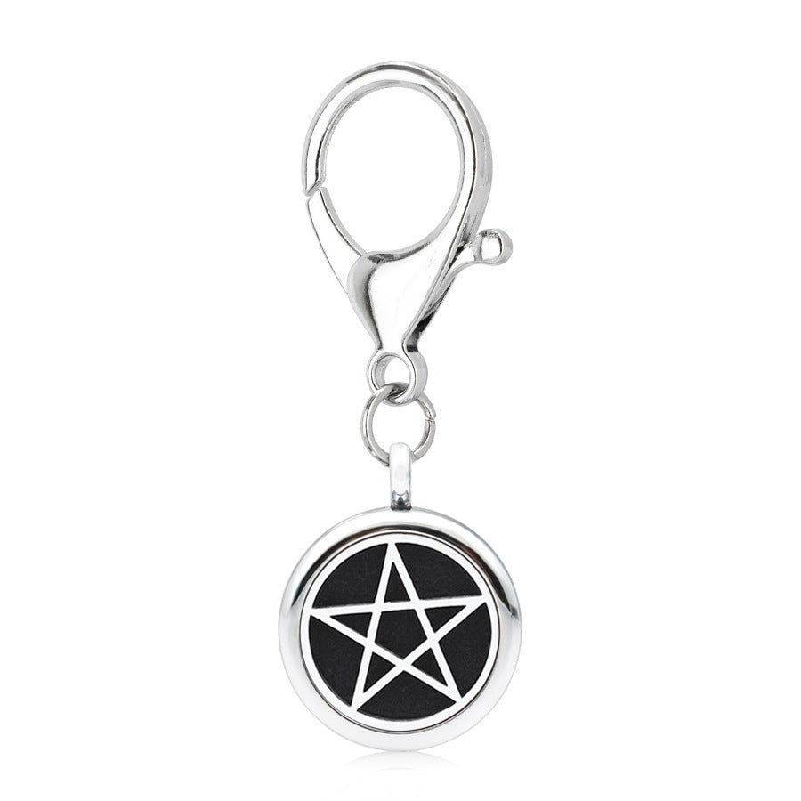 Wholesale 25MM Alloy Hollow New Flower Wings Aromatherapy Essential Oil Keychain